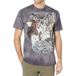 The Mountain Find 11 Owls Classic Cotton T-Shirt Tee Men XL Gray Tie Dye Casual